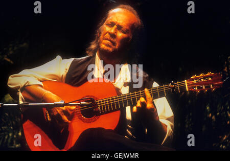 `Paco de Lucia´(Francisco Sánchez Gómez). Flamenco guitarist. Municipal Auditorium.Sevilla, Andalusia, Spain Stock Photo